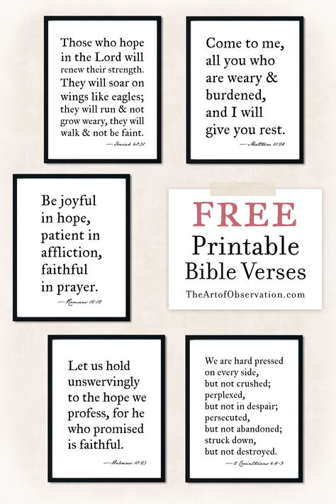 Printable Quotes Free Wall Art Bible Verses in minimalist black and white farmhouse style. #Printables #wallart #quotes #free #Bible #blackandwhite Free Download Printables Wall Art Black And White, Bible Verse Template, Free Download Printables Wall Art Bedroom, Free Printable Bible Verse Wall Art, Wall Art Bible Verses, Gods Inspiration, Printable Bible Verses Free, Hope Verses, Free Scripture Cards