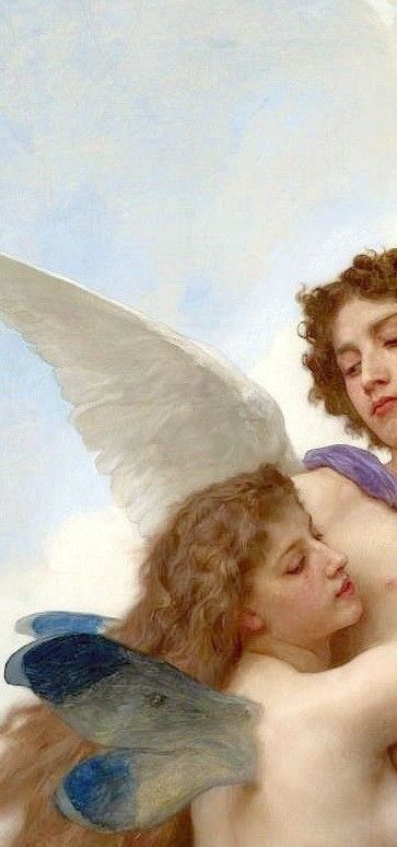 William Bouguereau, Feminine Wallpaper, Adolphe Bouguereau, Eros And Psyche, William Adolphe, Cupid And Psyche, William Adolphe Bouguereau, Aesthetic Painting, Naha