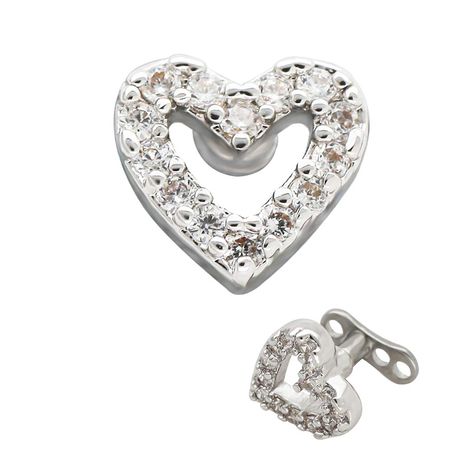 1PCS Excepro Dermal Anchor G23 Titanium White Shiny Heart Shaped CZ Body Jewelry Anchor Dermal Tops Back Dermal Piercing, Dermal Piercings, Dermal Piercing Jewelry, Dermal Jewelry, Skin Piercing, Skin Diver, Dermal Anchor, Jewelry Design Studio, Dermal Piercing