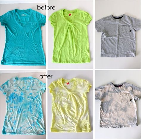 Acid Washed Tees – MADE EVERYDAY Laundry Bleach, Textured Clothes, Acid Wash Shirt, Shirt Tutorial, Wash Clothes, Chique Outfits, Tie Dye Diy, Tutorial Diy, Swimsuit Cover Ups