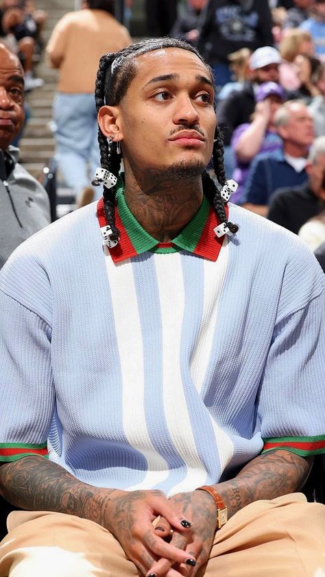 Jordan Clarkson Braids, Twist Hair Men, Box Braids Men, Hair Like Wool, Black Men Tattoos, Soccer Hair, Braids Men, Jordan Clarkson, Nike Slippers