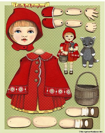 Papel Vintage, Paper Puppets, Paper Toy, Paper Dolls Printable, Things To Make, Vintage Paper Dolls, Little Red Riding Hood, Paper Toys, Paper Doll