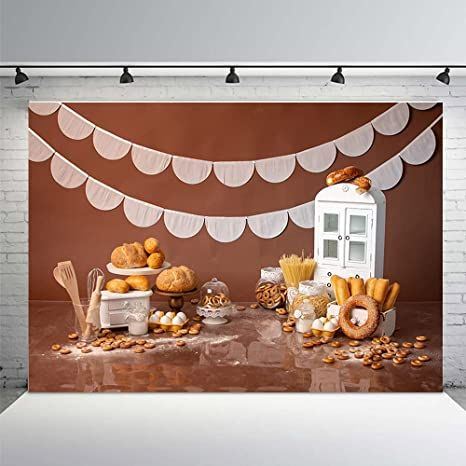 Kitchen Backdrop Photography, Backdrops For Photoshoots, Donut Bread, Baby Chef, Kitchen Background, Baby Background, Baking Kitchen, Kids Background, Birthday Photography