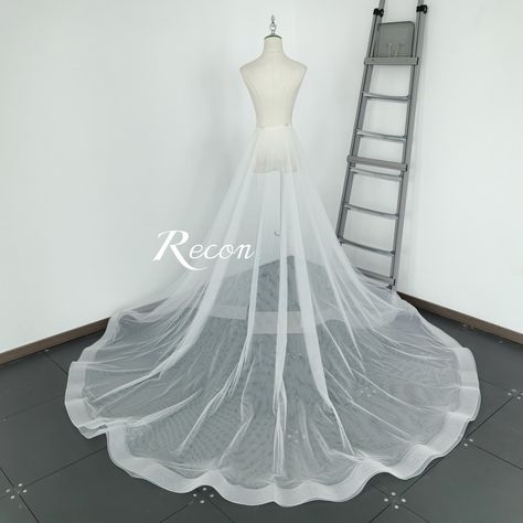 Plain Tulle Detachable Train ▶There's pins on waistline ▶Any length is available. If you need custom length, please contact me ▶Custom Order: We can make custom order, add pearls on veil, custom tulle color, make the veil with glitter tulle, add custom embroidery, change the veil style and so on. If you are interested in, please message me to tell your request.  ▶You can expect to receive your package approximately two weeks after placing your order. If you are in a hurry, please contact me befo Over Skirt Wedding Dress, Skirt Wedding Dress, Veil Styles, Over Skirt, Detachable Train, Wedding Veil Accessories, Wedding Veils, Custom Embroidery, Wedding Basket