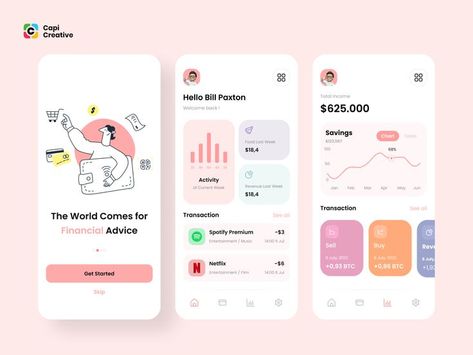 Financial App Design, Financial App Ui Design, Finance App Design, Fintech App Ui Design, Finance App Ui Design, Expense Tracker App, Creative App Design, Fintech App, Dashboard App