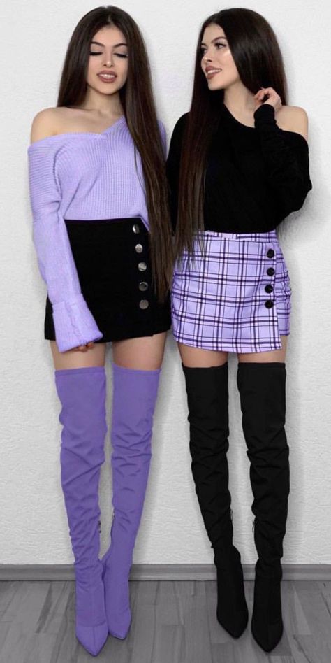 Outfit Ideas For Besties, Ideas For Besties, Twining Outfits, Twinning Outfits, Bff Matching Outfits, Buttoned Skirt, Matching Outfits Best Friend, Blue Jean Outfits, Best Friend Outfits