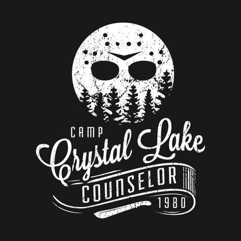 Camp Crystal Lake Counselor, Logo Camping, Halloween Cricut, Camp Crystal Lake, Camping Snacks, Friday 13th, Cricut Halloween, Halloween Scrapbook, Crystal Lake