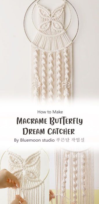 Butterfly Dream Catcher, Butterfly Dreamcatcher, Macrame Butterfly, Dreamcatcher Diy, Diy Dream Catcher Tutorial, Dream Catcher Patterns, Dream Catcher Tutorial, Butterfly Tutorial, Macrame Dream Catcher