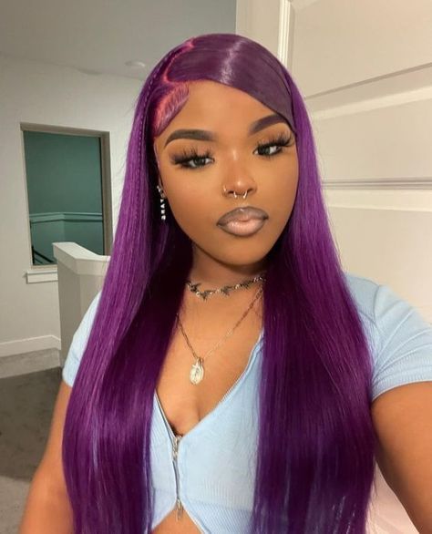 #follow #hairstyles #hairgoals #hair #beautyblog #purplehair #blogging #blogger #blog Cute Hair Colors, Brazilian Hair Bundles, Different Hair Colors, Pretty Hair Color, Dope Hairstyles, Front Lace Wigs Human Hair, Hair Inspiration Color, Baddie Hairstyles, Hair Inspo Color