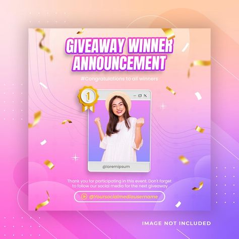 Winner Announcement Design Instagram, Winners Poster Design, Announcement Social Media Post, Giveaway Winner Announcement, Webinar Template, Contest Poster, Cosmetics Advertising, Instagram Contest, Better Instagram