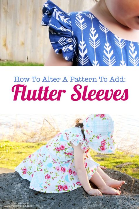 Flutter Sleeve Pattern, Sewing Online, Trendy Sewing, Baby Sewing Projects, Baby Clothes Patterns, Altering Clothes, Sewing Patterns For Kids, Easy Sewing Patterns, Diy Couture