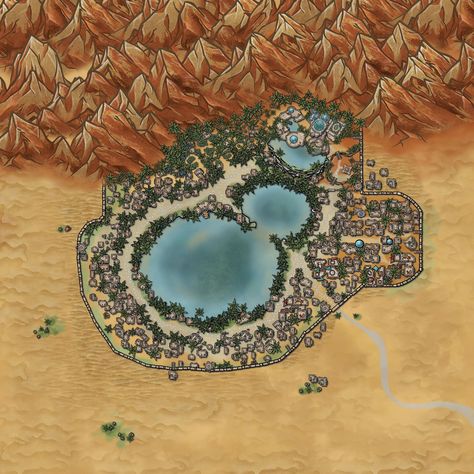 Desert City Battlemap, Dnd Desert City, Fantasy Desert Town, Minecraft Desert, Desert Map, Water City, Desert Town, Fantasy City Map, Fantasy Map Making