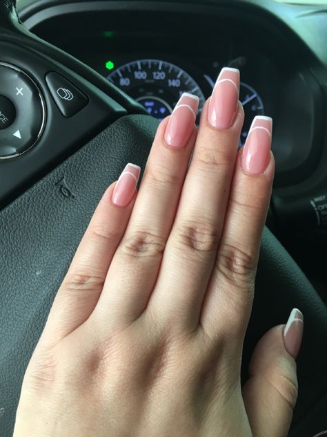 Open French Tip Nails, Hollow French Tip Nails, V French Manicure, French Tip Variations, French Tips Manicure, French Tips Nails, French Trip, Future Nails, Pink French Manicure