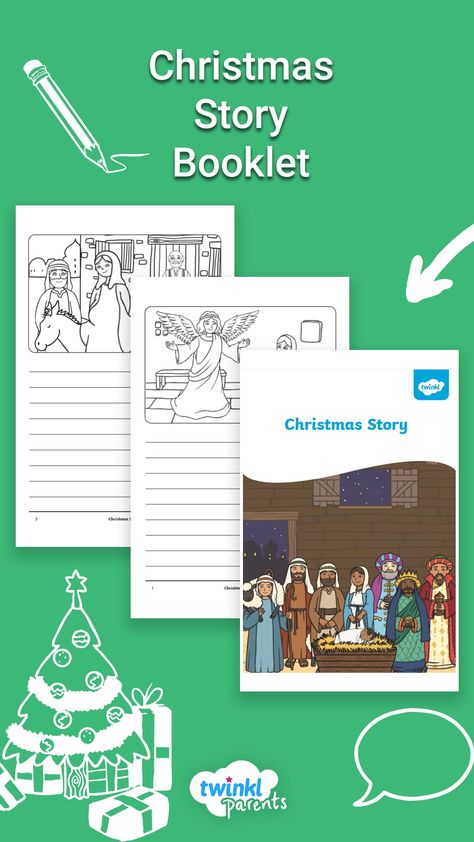 Looking for an educational Chistmas activity? This is a lovely six-page booklet for children to write their own version of the Christmas story and colour in the pictures. Perfect for celebrating and understanding the Nativity story at home. #ChristmasActivityBooklet #ChristmasStory