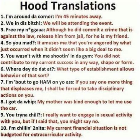 Hood Translations! 📝😂 #WSHH Swear Words Quotes, Funny Certificates, American Slang, Hood Quotes, Hood Memes, Gangsta Quotes, Dope Quotes, Slang Words, You Mad