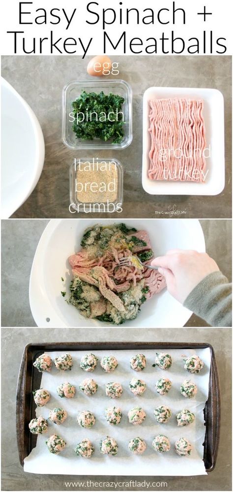 Whip up these easy 4-ingredient turkey + spinach meatballs for a quick and healthy weeknight dinner! Bake them in the oven to save time and make for easy clean up! Ground Turkey Sweet Potato, Turkey Spinach Meatballs, Spinach Meatballs, Turkey Sweet Potato, Turkey Spinach, Clean Dinner Recipes, Clean Dinners, Sweet Potato Skillet, Healthy Weeknight Dinners