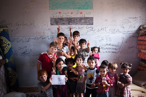 Syrian children at school in Atmeh, Syria. 02/10/12 Atmeh, Syria. A group of chi , #AFFILIATE, #Syria, #Atmeh, #Syrian, #children, #school #ad Syrian Children, Design Art Drawing, Syria, At School, Graphic Design Art, A Group, Design Art, Photo Wall, Photo Image