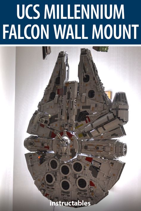 Millenium Falcon Lego Display, Star Wars Lego Display Ideas, Starwars Millenium Falcon, Woodworking Space, Lego Millenium Falcon, Lego Ucs, Lego Display Ideas, Millennium Falcon Lego, Fun Lighting