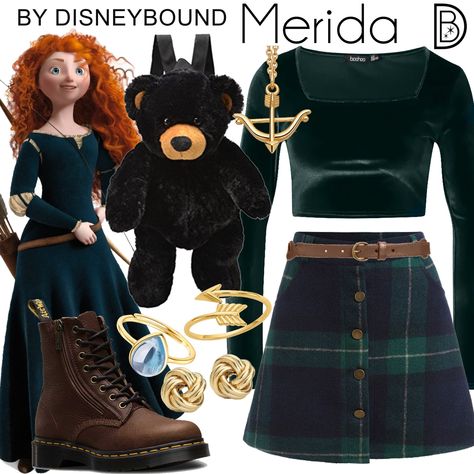 DisneyBound: Photo Merida Outfit, Disney Bound Outfits Casual, Princess Inspired Outfits, Halloween Parejas, Spirit Week Outfits, Disney Princess Outfits, Disney Themed Outfits, Cute Disney Outfits, Disney Brave