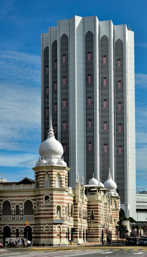 Old and modern architecture from Kuala Lumpur in Malaysia Old And Modern Architecture, Malaysia Architecture, Facade Ideas, Study Architecture, Basic Design, God Art, Old Building, Vaulting, Kuala Lumpur