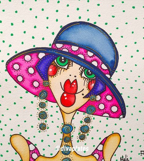 Pop Art Portraits Faces, Whimsical Art Drawings, Abstract Face Painting, Card Journal, Whimsical Art Paintings, Arte Folk, Naive Illustration, Big Eyes Art, Abstract Face Art