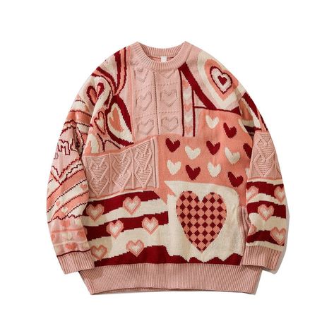 Update your knitwear collection with this luxury long sleeve sweater featuring a heart patchwork design. Crafted with long sleeves, this piece features a crew neckline and ribbed trims. Throw on with denim jeans and military boots for instant designer vibes. Crew Neck 100% Acrylic Relaxed Fit Drop shoulder All over heart patchwork design STYLE NOTES Stay cosy AF in our essential hoodies and sweats Updated with directional prints and contrasting colour or fabric panels but don’t sweat – sporty is Top Streetwear Brands, Knitted Heart, غرفة ملابس, Love Stitch, Heart Sweater, Oversized Knitted Sweaters, Knitwear Men, Jacquard Knit, Harajuku Fashion