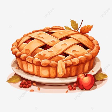 thanksgiving apple pie concept autumn pastry isolated on white vector illustration apple pie pie t Apple Pie Pictures, Pie Art Illustration, Pie Art Drawing, Apple Pie Drawing, Apple Pie Illustration, Apple Pie Art, Thanksgiving Drawing Ideas, Apple Pie Painting, Cartoon Pie