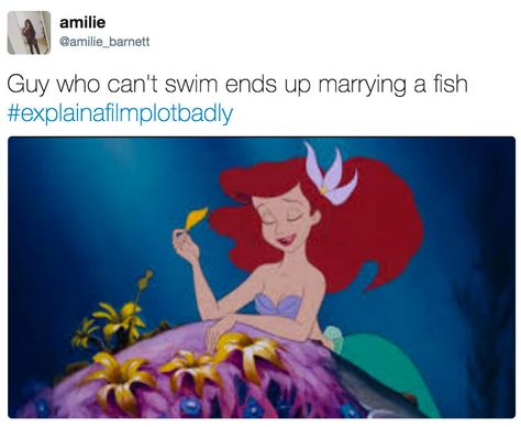 See more '#ExplainAFilmPlotBadly' images on Know Your Meme! Disney Amor, Word Association, Little Mermaid Characters, Daryl Hannah, Disney Princess Movies, Movie Plot, Princess Movies, Film Disney, Princesa Disney