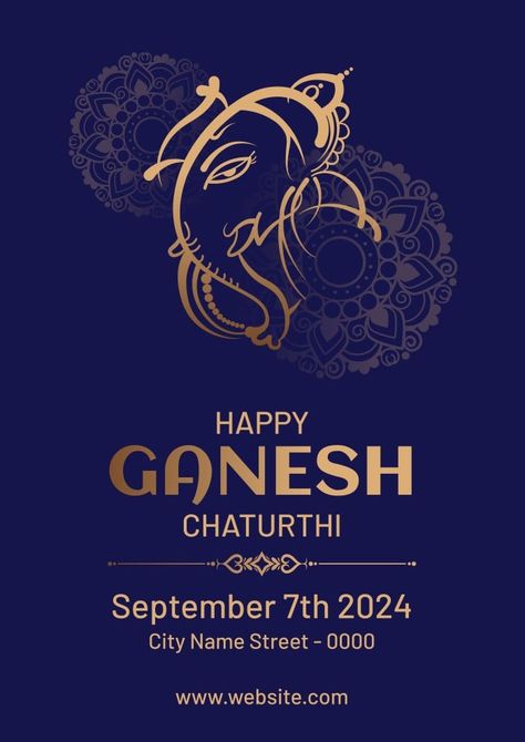 Ornamental Gradient Ganesh Chaturthi Poster Ganesh Chaturthi Poster, Menu Maker, Presentation Maker, Invitation Maker, Photo Collage Maker, Happy Ganesh Chaturthi, Social Media Schedule, Sticker Maker, Background Remover