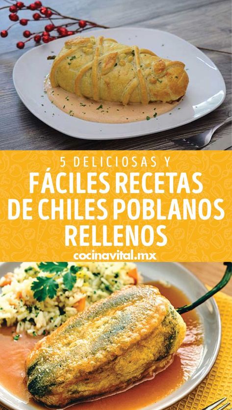 Chiles Rellenos Recipe, Rellenos Recipe, Chile Relleno Recipe, Chile Poblano, Chile Relleno, Baked Potato, Snacks, Baking, Ethnic Recipes