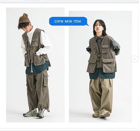 Japanese Hiking Outfit, Camping Core Outfits, Fishing Vest Outfit, Camping Outfits Men, Skater Style Men, Americana Fashion Men, 90s Street Fashion, Japanese Mens Fashion, Fashion Design Classes