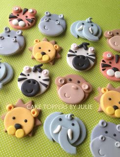 Jungle Cupcakes, Jungle Birthday Cakes, Zoo Cake, Safari Cupcakes, Animal Birthday Cakes, Fondant Cake Designs, Safari Cakes, Jungle Cake, Fondant Cupcake Toppers