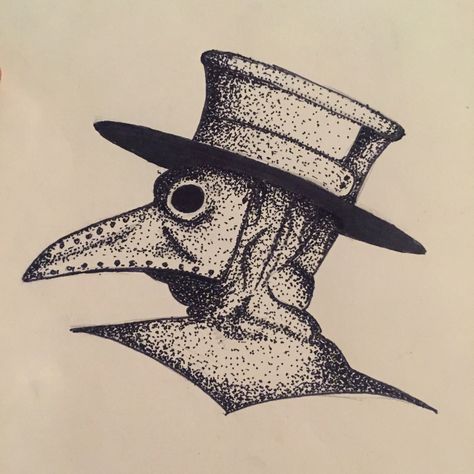 Paper Shading Tattoo, Tattoo Pointillism, Emily Tattoo, Plague Doctor Tattoo, Dotwork Drawing, Pointillism Tattoo, Doctor Tattoo, Dotted Drawings, Molduras Vintage