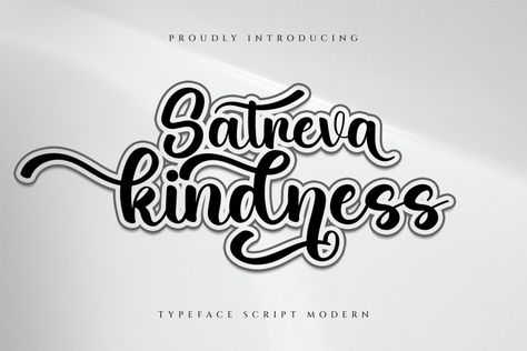 Satreva Kindness is a romantic and sweet calligraphy font with characters that dance along the baseline. It will add a luxury spark to any design project that you wish to create! Try before you buy Satreva Kindness font for iOS, Android, macOS, or Windows for free, or you can download the full version with a […] Get your free download of the Satreva Kindness Font now at FreeFontDL - Free Font Download! Dancing Script Font, Calligraphy Typeface, Script Handwriting, Free Font Download, Web Fonts, Doodle Ideas, Commercial Fonts, Font Generator, Handwriting Fonts