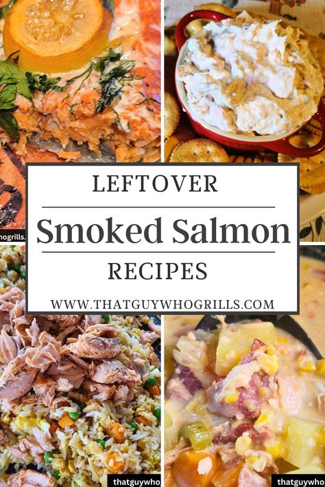 Leftover salmon?? Take the salmon into creamy smoked salmon chowder, smoked salmon dip, fried rice, and salad using shredded salmon. You can use smoked salmon, grilled salmon, or air fried salmon to make these recipes. Pin this to your seafood recipes Pinterest board for later. via @guywhogrills Cooked Smoked Salmon Recipes, Leftover Smoked Salmon, What To Make With Leftover Salmon, Smoked Salmon Uses, Uses For Smoked Salmon, Ways To Use Smoked Salmon, Leftover Smoked Salmon Recipes, What To Make With Smoked Salmon, What To Do With Leftover Salmon