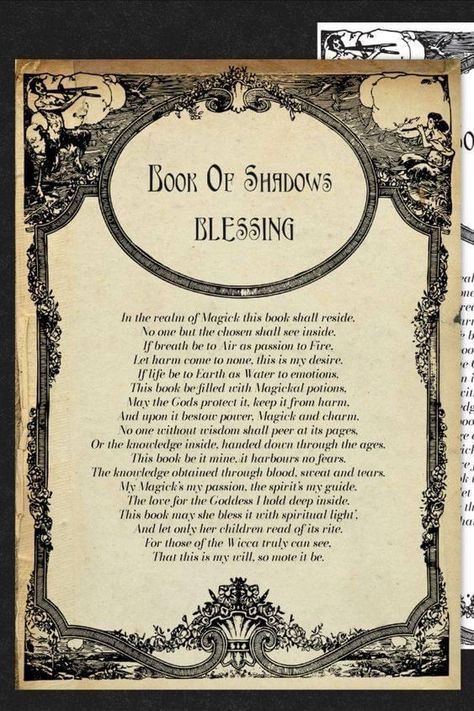 Book Of Shadows Blessing, Wiccan Books, Witchcraft Spells For Beginners, Spells For Beginners, Witchcraft Books, Wiccan Magic, Witch Spirituality, Healing Magic, Magic Spell Book