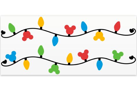 Christmas Lights SVG 16oz Libbey Wrap Christmas Lights Svg, Disney Themed Classroom, Cricut Disney, Glass Wrap Svg, Disney Christmas Decorations, Scrapbook Disney, Cup Svg, Glass Wrap, Disney Ornaments