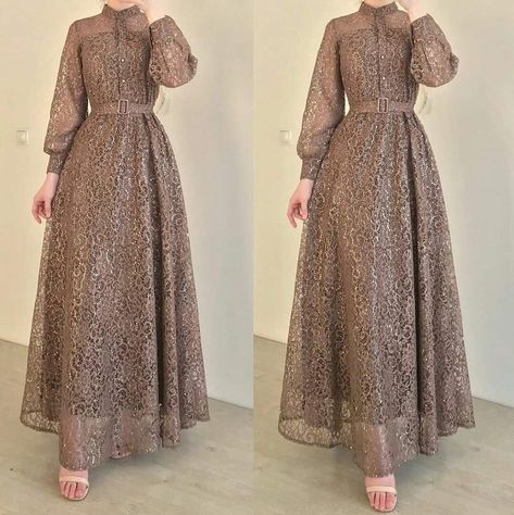 Dress Brokat Modern Fashion, Gamis Brokat Modern Simple, Ootd Kondangan Dress, Dress Brokat Modern Simple, Dress Kondangan Hijab, Bridesmaids Hijab, Dress Brokat Modern, Model Dress Kebaya, Dress Muslim Modern