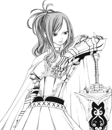 Erza Manga, Erza Scarlet Manga, Titania Erza, Fairy Tail Tattoo, Erza Scarlett, Fairy Tail Erza Scarlet, Fairy Tail Pictures, Fairy Tail Art, Snow Fairy