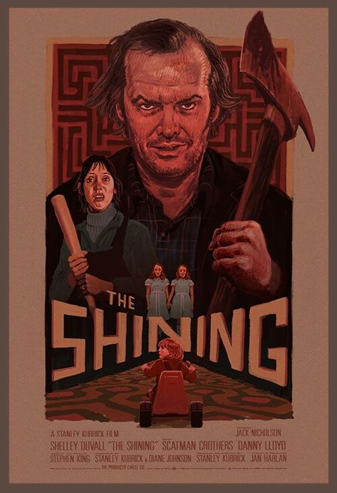 The Shining Poster, Good Old Movies, Movie Animation, Classic Films Posters, Movie Directors, Horror Artwork, Film Poster Design, Horror Movie Art, Cinema Posters