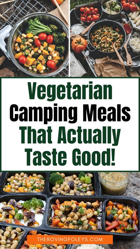 Looking for the best vegetarian camping recipes? Check out our collection of the best vegetarian camping meals for your next outdoor adventure!  We have vegetarian camping meals dinners, vegetarian camping meals no cook,  vegetarian camping meals foil packets,  vegetarian camping meals breakfast, one pot camping meals vegetarian.  If you like vegetarian meals, check these out and add them to your camping meal plan! Campfire Food Vegetarian, Veggie Camping Meals, Camping Vegetarian Meals, One Pot Camping Meals Dinners, Easy Vegetarian Camping Meals, Camping Meals Foil Packets, Campfire Veggies, Camping Meals No Cook, Food To Bring Camping