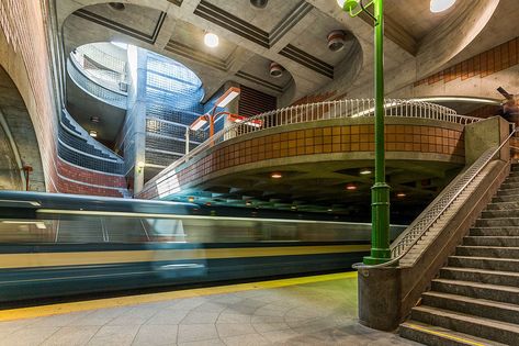 Montreal Metro, Brutalism Architecture, Building Sketch, Mount Royal, Bg Design, Underground Cities, Abstract City, The Underground, Retro Futuristic