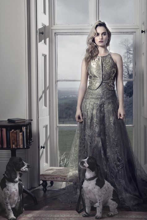 Lilly James Cinderella, Lily James Photoshoot, Lily James Cinderella, Lilly James, Town And Country Magazine, Country Magazine, Surrey England, Lily James, English Actresses