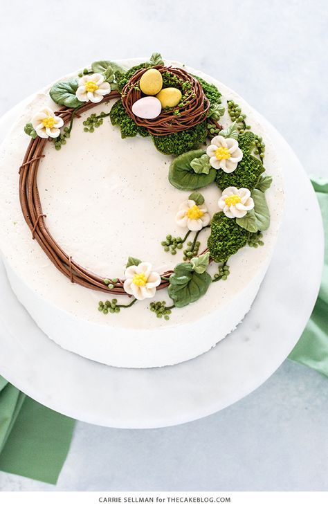 Easter Cake Easy, Tårta Design, Wreath Cake, Easter Cake Recipes, Easter Bunny Cake, Spring Cake, Easter Baking, Cake Blog, Easter Cake