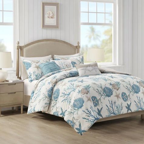 Bingley Coral 100% Cotton Microfiber Traditional 6 Piece Duvet Cover Set Solid Bed, Cotton Comforter Set, Blue Comforter Sets, King Comforter Sets, Cotton Comforters, Bed Skirt, Queen Comforter Sets, The Madison, Madison Park