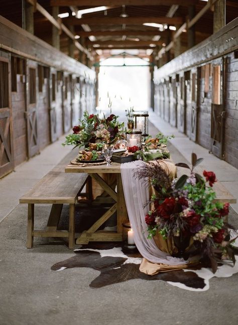 Farmhouse table in the stables at Greengate Ranch, San Luis Obispo, California. Wedding Reception ideas - rustic elegance for a fall wedding ~ www.adornmentsflowers.com / Photo: Lacie Hansen Photography / Styling: Davia Lee Events / Rentals: All About Events Paso Robles and Embellish Vintage Rentals / Culinary: Field To Table Catering Table Arrangements For Wedding, Memorable Wedding Ideas, Magical Words, Stables Wedding, Inexpensive Wedding Invitations, San Luis Obispo California, Wedding Venue Los Angeles, Wedding Reception Ideas, Rustic Wedding Reception