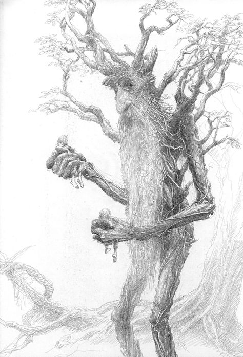 Alan Lee- Treebeard. Lord of the rings concept art Alan Lee, John Howe, Peter Jackson, Lotr Art, Tolkien Art, The Two Towers, Church Architecture, Jrr Tolkien, Legolas