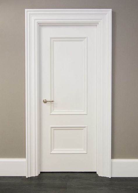 Paneling Flat Doors, Front Door Design White, Internal Doors Uk, 8 Foot Interior Doors, Doors Interior Modern Luxury, Internal Doors Ideas, Door Frame Design, Modern Classic Door, Architrave Door