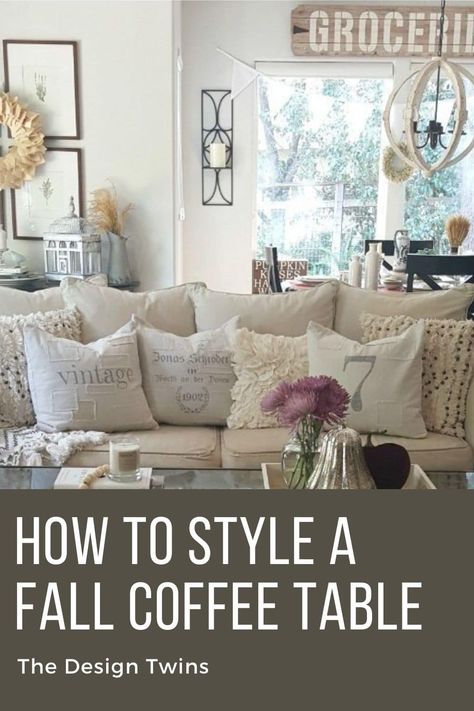 Styling a coffee table is fun with these easy tips & tricks! Fall decorating ideas to create your own masterful coffee table vignette. Coffee Table Fall Decor Ideas, Autumn Coffee Table Decor, Coffee Table Fall Decor, Styling A Coffee Table, Table Fall Decor, Fall Coffee Table Decor, Coffee Table Vignettes, Coffee Table Decor Tray, Fall Room Decor