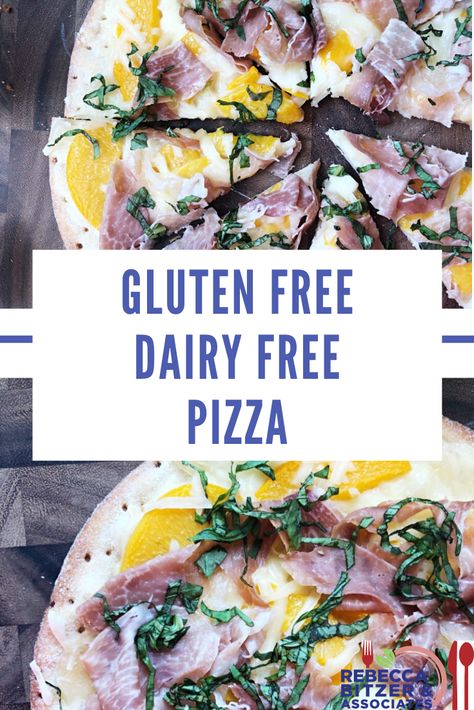 Do you follow a gluten- or dairy-free diet? Even if you don't, you will love this delicious pizza that is! Peach Pizza, Dairy Free Pizza, Margarita Pizza, Dairy Free Diet, Gluten Free Pizza, Delicious Pizza, Pizza Crust, Gluten Free Dairy Free, Gluten Free Recipes